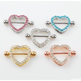 Colours Nice Stone Heart Style Nipple Ring Piercing Jewellery 20 Pcs Pink Colour Stone Drop Piercing Body Jewellery Shipping 2223#