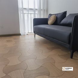 White Oak bespoke Flooring Waist shaped wall panels piso de madera carftsmantile natural wooden tiles wood floors timber art tile wallpaper deco luxury