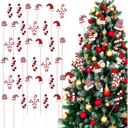 Christmas Decorations 36 Pcs Christmas Tree Decoration Balls and Candies with Sticks Christmas Tree Filler Crafts for Christmas Tree Party Decorations 231024