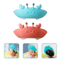 Shower Caps 2pcs Baby Shower Caps Bathing Hat Hair Wash Hat Bath Head Shield for Kids Toddlers 231024