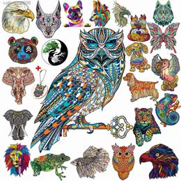 Puzzles 3D Wooden Animal Owl Puzzles For Children Educational Toys Adults Puzzles Games Wooden Jigsaw Diy Puzzle Crafts Birthday GiftsL231025