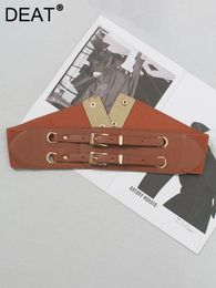 Belts Fashion Women's PU Leather Belt Adjustable Double Buckle Solid Color Elasticity Waistband Autumn Versatile 2023 7AB624