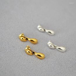 Hoop Earrings Korean Version Is Small Simple And Exquisite. Brass Plated With Gold Detachable Water Droplets Tear Drops Cool 925 Silver