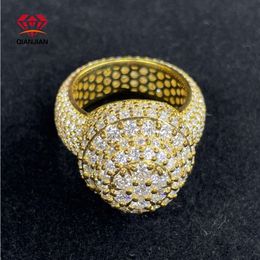 Qianjian High Quality Custom Hip Hop d Colour Vvs Moissanite Diamond 14k Gold Rings