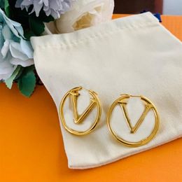 Luxury Designer Earrings New Jewellery Womens Fashion Gold Color Letter Crystal Earrings Luxurys Designers Mens With Box D216226F2476