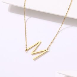 Pendant Necklaces Gold Stainless Steel Large Size 26 Letters Necklace For Women Pendant Collar Initial Necklaces Jewelry Gifts No Fad Otyv4