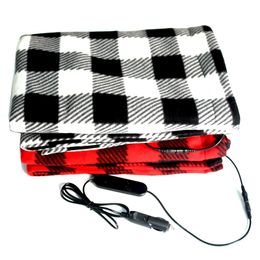 Electric Blanket 12V Car Electric Blanket Heated Fleece Throw with Timer Constant Temperature Heating Pad Heater Mat Winter Warmer 35-55°C 231024