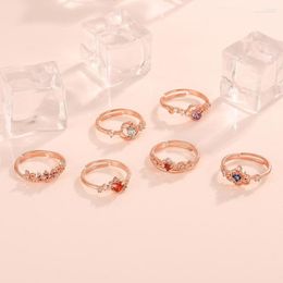 Cluster Rings The Fugitive Princess Fashion Opening Ring Japanese And Korean Minority Design Light Luxury Girl Plated Rose Female