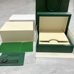 Watch Boxes Factory Outlet Green Box With Bags Booklet And Card Can Custom Luxury Woman Watches Cases Man Gift