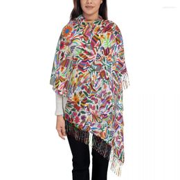 Ethnic Clothing Customised Print Mexican Otomi Fabric Mexico Art Scarf Men Women Winter Fall Warm Scarves Flowers Shawl Wrap