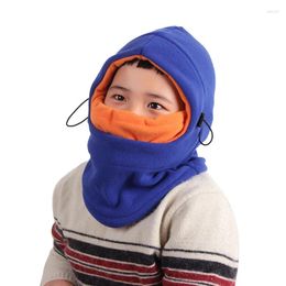 Bandanas Children Winter Fleece Head Cover Thermal Neck Warm Full Face Ski Motorcycle Mask Hood Cap Kids Outdoor Windproof Balaclava Hat