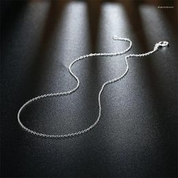 Chains 925 Sterling Silver 10PCS 1MM Circle Chain Necklace For Women 45-60CM Fashion Party Wedding Accessories Jewellery Christmas Gifts