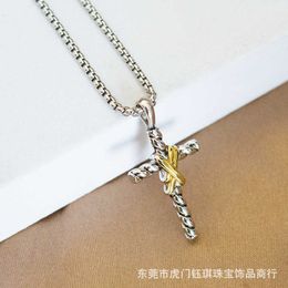 Designer Classic Jewellery DY Necklace Fashion Charm Jewellery women Dy Cross necklace Double X Button Line Pendant Classic Christmas gift fashion Jewellery accessories