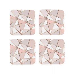 Table Mats Pink Grey & Gold Geo Wall Tapestry Coasters Coffee Set Of 4 Placemats Mug Tableware Decoration Accessories Pads For Home