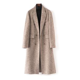 2023 neue doppelseitige Wolle Mantel männer Wolle Anzug Kragen Wolle männer Mode Koreanische Version Kaschmir Knie Länge oberbekleidung