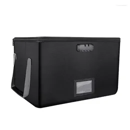 Storage Bags Portable Fireproof Document Safe Box With Lock Large Capacity Filing Cabinet Organiser Envelope File Folder Cash Pouch Bag