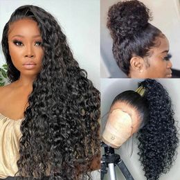 Lace Wigs Deep Wave Frontal Wig Human Hair 4x4 Water Wave Closure Wigs 13x4 Curly Human Hair Wig Transparent HD Lace Wig 250 Density 231024