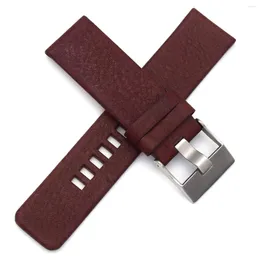 Watch Bands THEAGE 24mm Calfskin Leather Band Suitable For Men's Watches