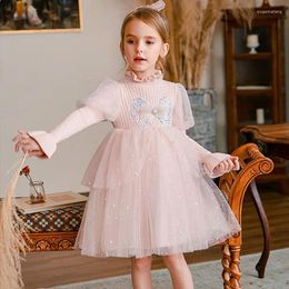 Girl Dresses YourSeason Teen Princess 2023 Children Knitting And Mesh Patchwork Baby Girls Cute Party Clothes