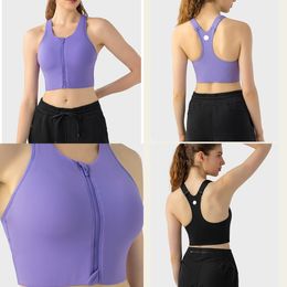 Lu-1609 Womens Summer Flow-y Back No Steel Ring All-in-one Cup Bra Sports Yoga Shirts Quick-drying Running Fashion Tank