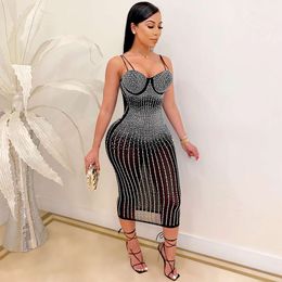 Women S Clothing Summer Crystal Mesh Sleeve Mini Bodycon Birthday For Sexy Ladies Night Club Party Dresses