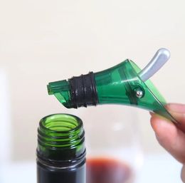 500pcs White Red Wine Aerator Plug Cap Bottle Pourer Pour with Silicone Seal Stopper Funnel Shutoff Green Colour 354QH