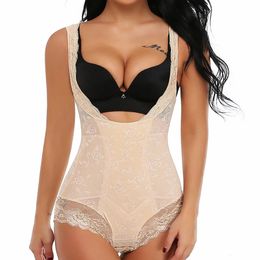 Womens Shapers Miss Moly Lace Full Body Shaper Tummy Control Bodysuit Waist Cincher Underbust Shapewear Slimming Trainer Panties Gridle Corset 231025