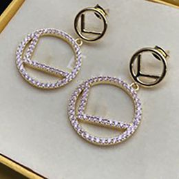 Jewelry earrings designer stud earrings Luxury Brand Designers Letters Stud Geometric Famous Women Round Crystal Rhinestone Pearl Earring Factory Store box good