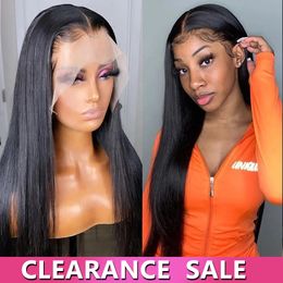 Straight Front 13x6 13x4 Pre Plucked Smooth 360 HD Transparent Lace Frontal Wig 4x4 Closure Human Hair Wigs for Women 231024