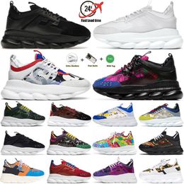 Designers Chain Reaction men women Running shoes luxury Rubber Suede Triple Black White Bluette Gold Red Cherry Brown Orange Blue mens trainers platform sneakers