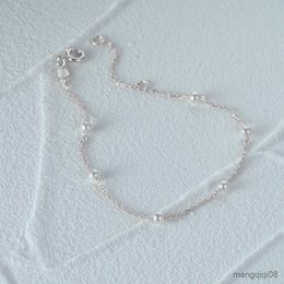 Bangle Wear Temperament Versatile Pearl Chains Bracelet S925 Sterling Silver Bracelet For Women Hand Ornament Jewelry R231025