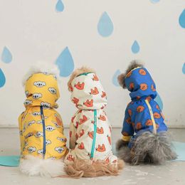 Dog Apparel Waterproof Small Raincoat All-inclusive Harness Clothes For Chihuahua Puppy Perfect Rainy Days.