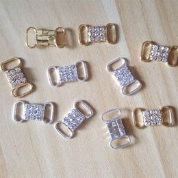 CJSIR 20pcs lot Rhinestone Crystal Bikini Connectors Buckle Metal Chain for Swimming Wear Bikini Decoration2942