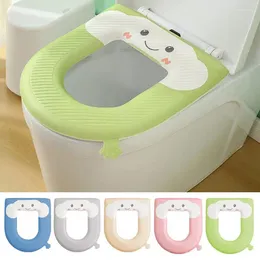 Toilet Seat Covers Cute Cover With Handle Washable Winter Warm Cushion Pad Universal Home Bathroom Accessories