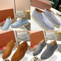 Loro Piano Loro Pianaa slip-on New loafer Lefu one-footed shoes LP deep-cut shoes flat-bottomed round-headed soft-soled high-top shoes for men and women Shoes