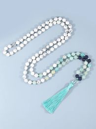 Chokers YUOKIAA 108 Mala Prayer Beads Howlite Necklace Natural Rosary ite Bohemian Yoga Meditation Spirit Japamala for Men Women 231025