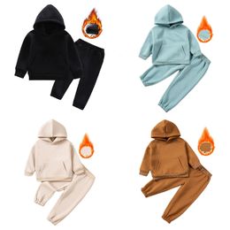 Clothing Sets Winter Kids 2PCS Warm Clothes Children Boys Girls Fleece Hoodie Outfits Toddler Sweatshirt Sweatpants Tracksuit 19Y 231025