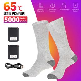 Heated Socks Thermal Motorcycle Outdoor Antifreeze Fishing Camping Hiking Ski Electric Heating Winter