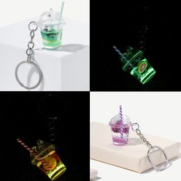 Creative Luminous fruit Bubble Keychains Bubble Keyring Lemon grape pendant Keychain Jewellery Gift