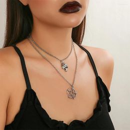 Pendant Necklaces European Jewellery Halloween Chain Punk Neck Double Layer Necklace Personalised Star Mushroom