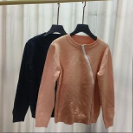 2023 Apricot/Black Zipper Women's Cardigan Brand Same Style Women's Sweaters DH161