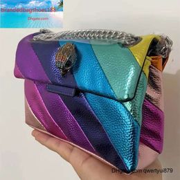 Evening Bags Kurt Geiger Mini Kensington Shoulder Real Leather Handbag Rainbow Micro Fiber Eagle Head Luxury Deigner Bag Cross Body Purse wit