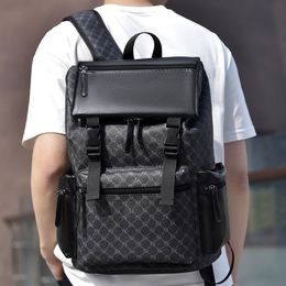 Factory wholesale men shoulder bags 3 colors street popular plaid backpack outdoor sports leisure travel backpacks flip belt decorative fashion computer bag 603#