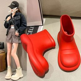 women boots Brown Sugar Fruit Color Rain Boots Anti slip Waterproof Thick Sole Student Short Sleeve Boots ankle boots balencaga S37WL