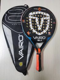 Tennis Rackets High Quality Padel3 Layer Carbon Fibre Board Paddle EVA Face Tennis Beach Racquet Bag Vairo 9.1 360g 231025