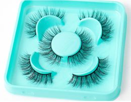 Natural Thick Faux Mink Eyelashes Curly Crisscross Handmade Reusable Multilayer Fake Lashes Extensions Full Strip Eyelash DHL