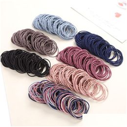 Hair Rubber Bands 50Pcs/Bag Girls Elastic Hair Band Small Rubber Bands Ponytail Holder Women Scrunchie Accessories Drop Delivery Dhgar Ot8A0