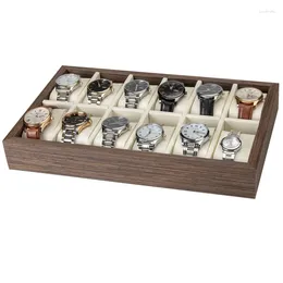 Watch Boxes Box Storage Case Wood Organiser For Men 12 Slots Mechanical Wrist Watches Tray Display Collection Accessories