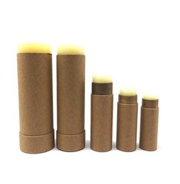 50pcs 0 3oz 1oz 2oz 2 5oz cardboard paper lipstick lip balm tube Ecofriendly custom push up kraft lip gloss packaging173B65380196962055