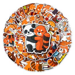 50 pcs cartoon animal red panda personality graffiti creative skateboard decoration PVC laptop helmet sticker